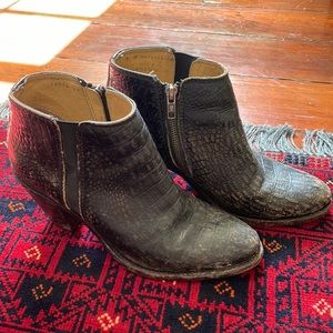 FRYE distressed heeled booties size 8